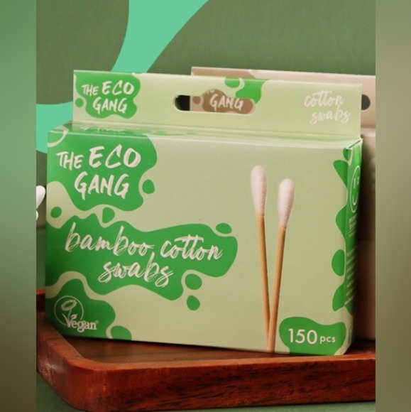 2pack The Eco gang vegan Bamboo cotton‎ swabs - (150 count each) new - Picture 2 of 2